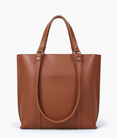 Brown double-handle tote bag